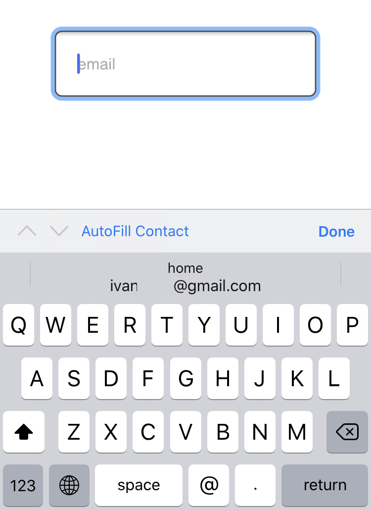 Input mode search email